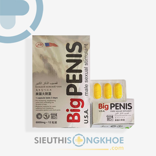 Big Penis Hỗ Trợ Tăng Kích Thước Dương Vật Nam Giới Hộp 12 Viên