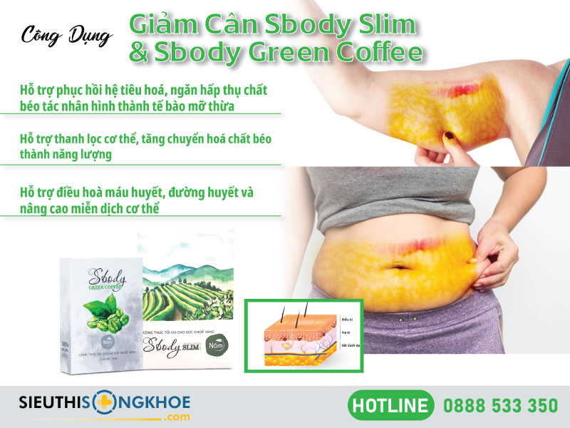 công dụng sbody slim nấm sbody green coffee