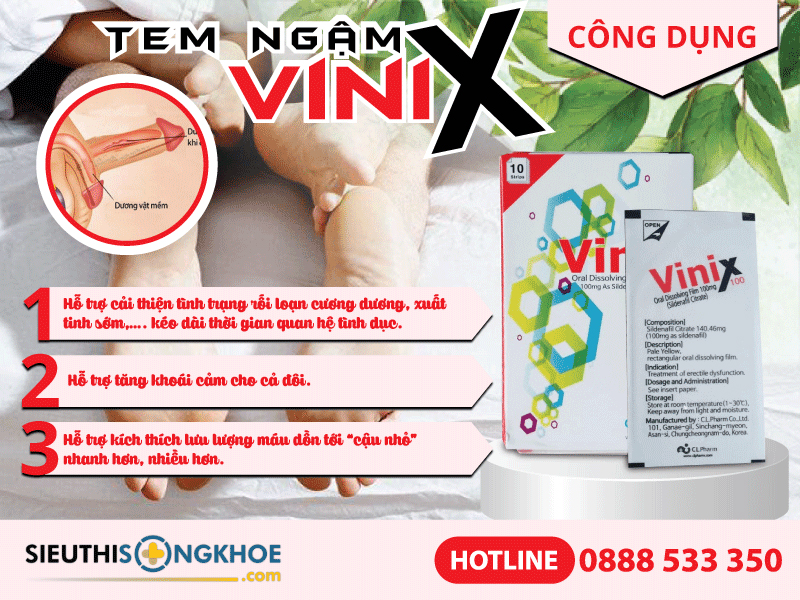 công dụng tem ngậm vinix