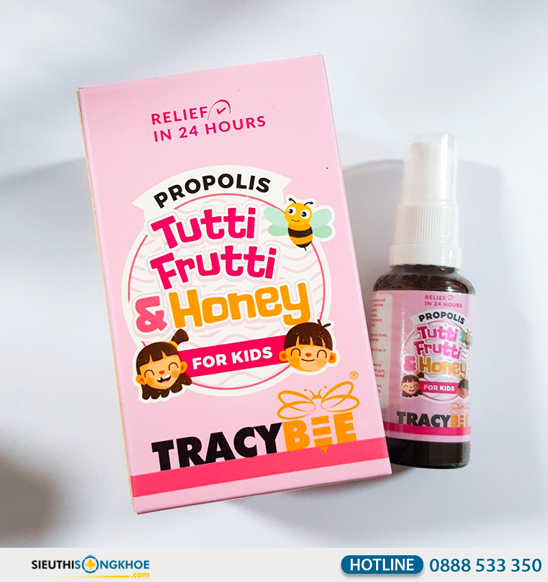 keo ong tracybee propolis tutti frutti & honey for kids