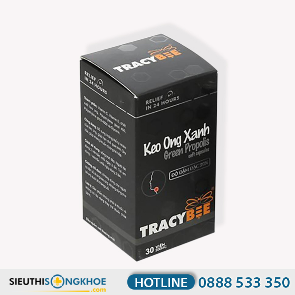 Keo Ong Xanh Tracybee Green Propolis - Viên Uống Hỗ Trợ Giảm Đau Rát Viêm Họng