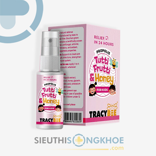 Keo Ong Tracybee Propolis Tutti Frutti & Honey For Kids - Sản Phẩm Hỗ Trợ Cải Thiện Viêm Đau Rát Họng Cho Trẻ Em