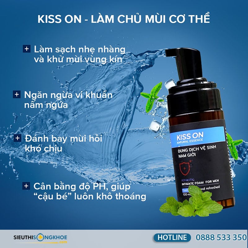công dụng dung dịch vệ sinh nam kiss on