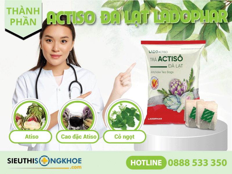 thành phần trà actiso đà lạt ladophar