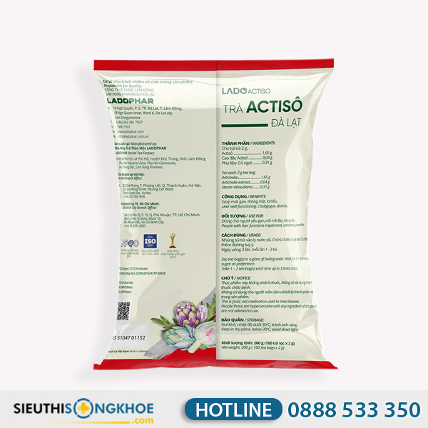 Trà Actiso Đà Lạt Ladophar - Sản Phẩm Hỗ Trợ Giải Độc & Phục Hồi Chức Năng Gan