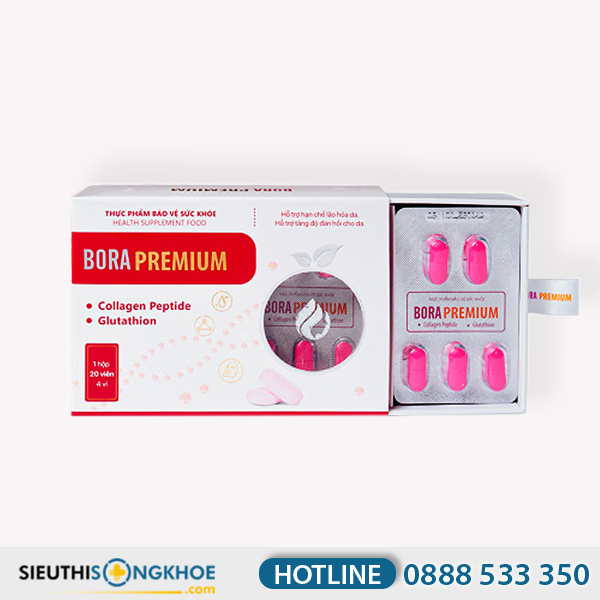 Bora Premium - Viên Uống Hỗ Trợ Làm Đều Màu & Tái Tạo Làn Da Trắng Mịn