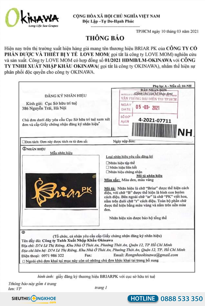 giấy chứng nhận của briar pk