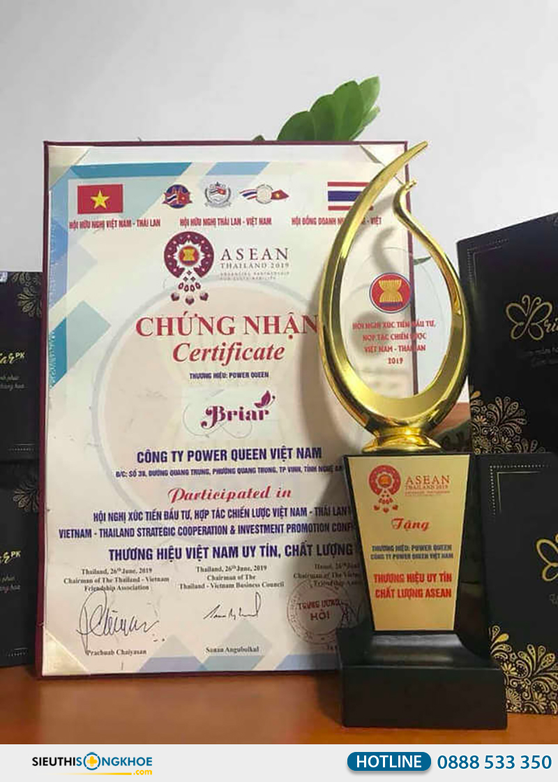 giấy chứng nhận của viên đặt phụ khoa briar pk