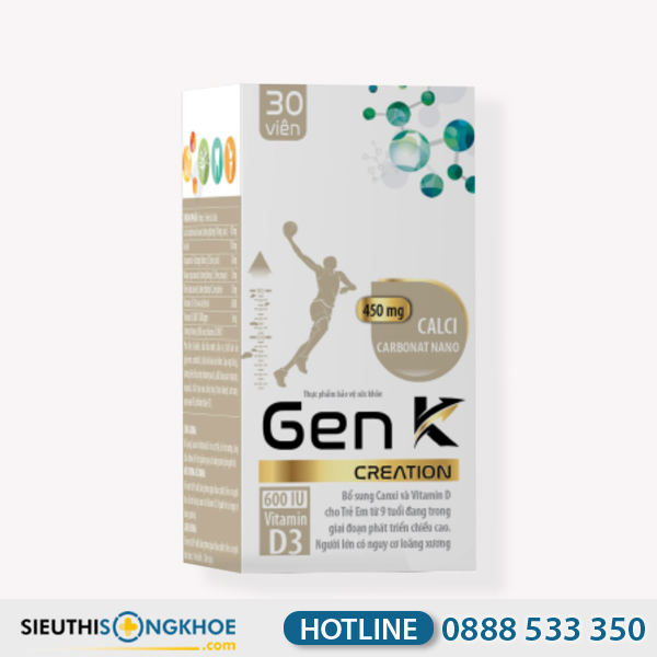 Gen K - Viên Uống Hỗ Trợ Tăng Độ Chắc Khoẻ Xương & Thúc Đẩy Chiều Cao (Combo 2 hộp)