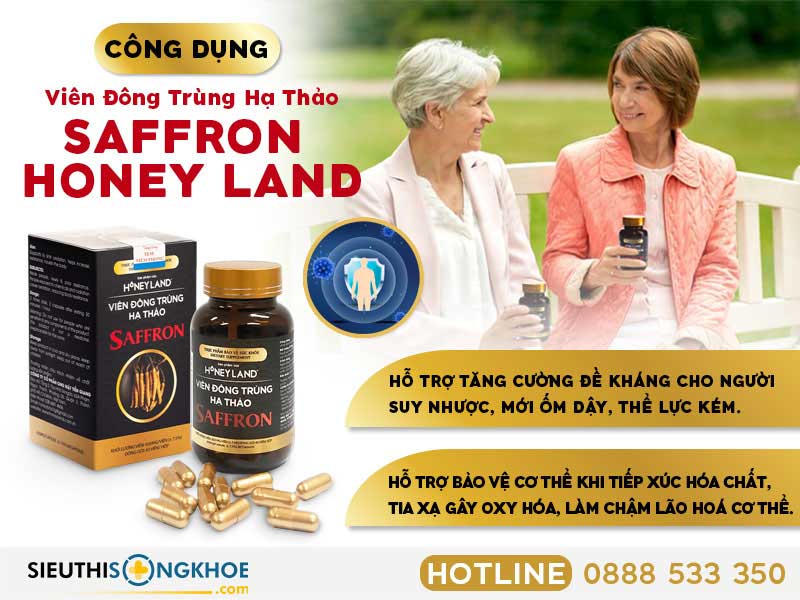 công dụng viên đông trùng hạ thảo saffron honey land