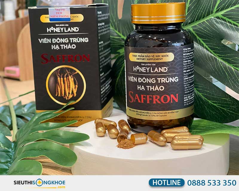 viên đông trùng hạ thảo saffron honey land