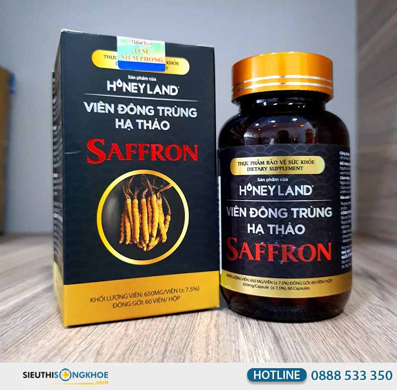viên đông trùng hạ thảo saffron honey land có tốt không