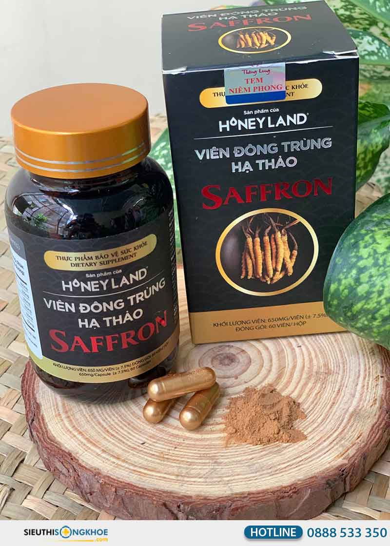 viên đông trùng hạ thảo saffron honey land giá bao nhiêu