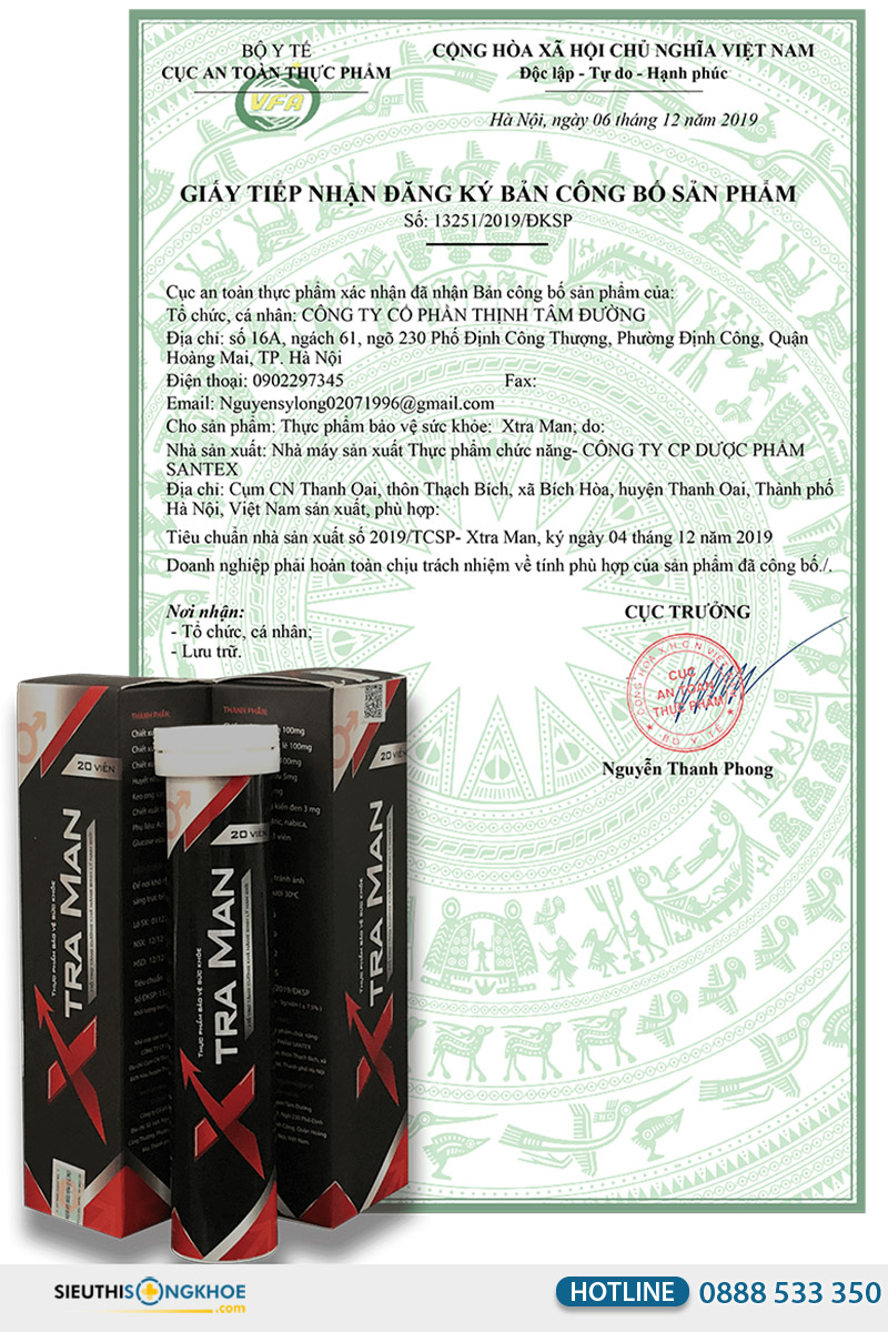 giấy chứng nhận chất lượng Xtraman có tốt không