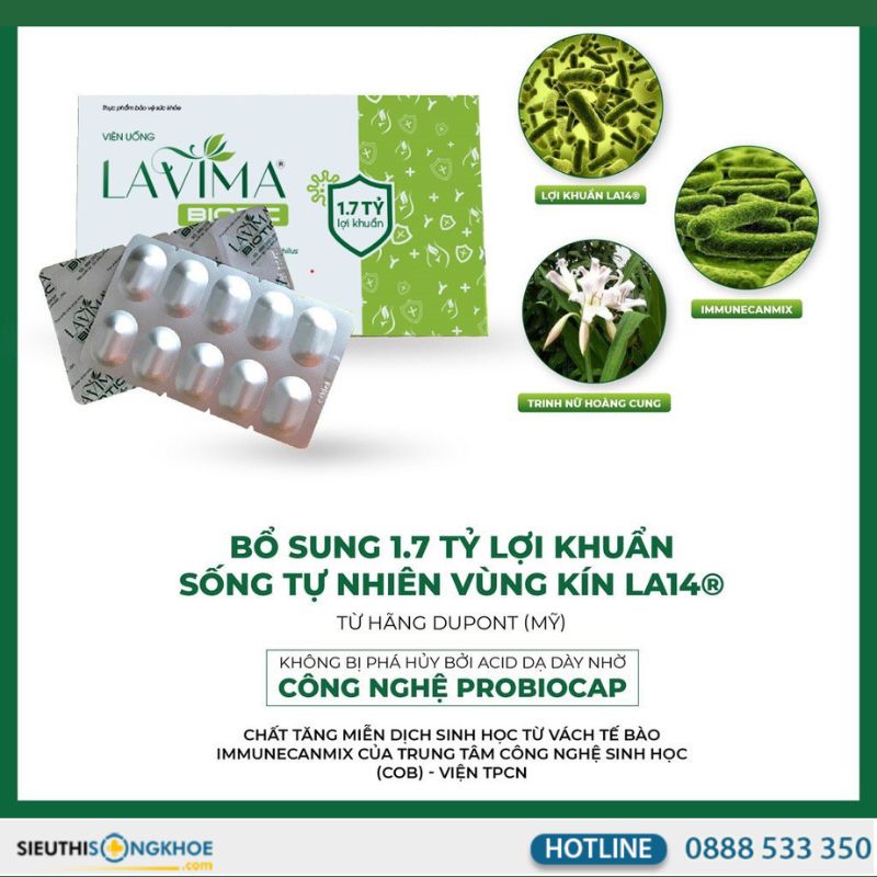 viên uống phụ khoa lavima biotic
