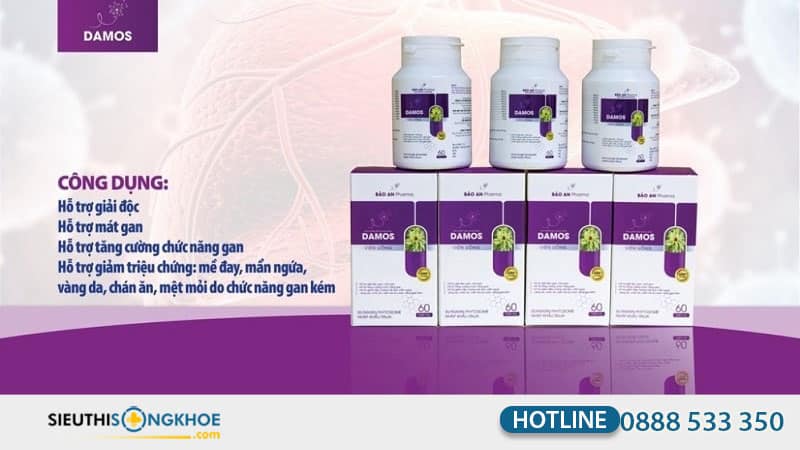 Bộ viên uống + kem Damos được sản xuất dựa trên dây chuyền hiện đại
