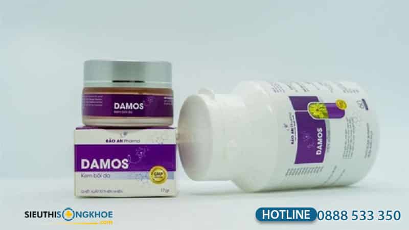 Giá bộ viên uống và kem bôi Damos hợp lý.