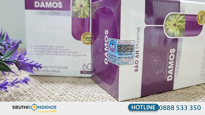 Trên mỗi sản phẩm của Damos luôn có tem chống hàng giả.