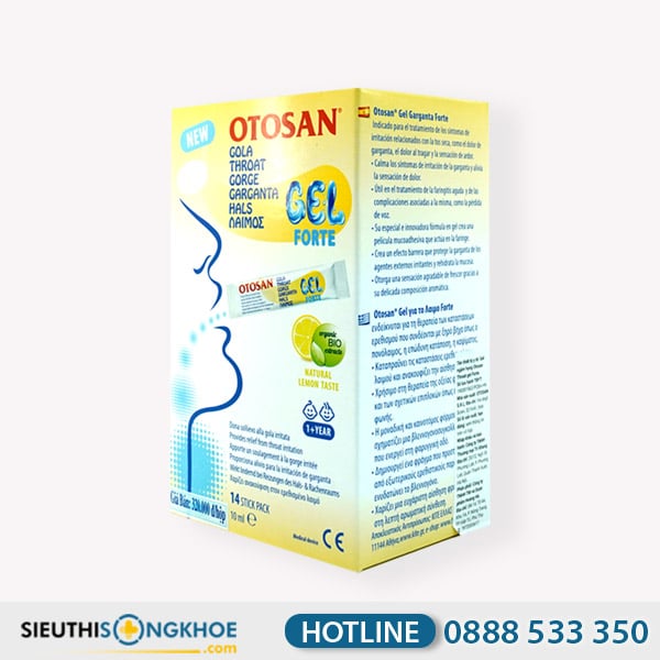 Otosan Throat Gel Forte Hỗ Trợ Làm Dịu & Giảm Viêm Họng Hộp 14 Gói x 10ml