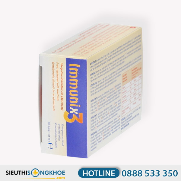 Immunix3 Hỗ Trợ Tăng Cường Miễn Dịch Cho Trẻ Em Hộp 20 Viên