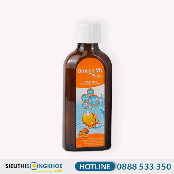 Omega Vit Plus+ Hỗ Trợ Tăng Cường Sức Khoẻ Thị Lực & Trí Não Cho Trẻ Em Chai 100ml