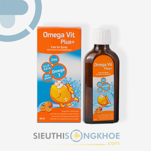 Omega Vit Plus+ Hỗ Trợ Tăng Cường Sức Khoẻ Thị Lực & Trí Não Cho Trẻ Em Chai 100ml