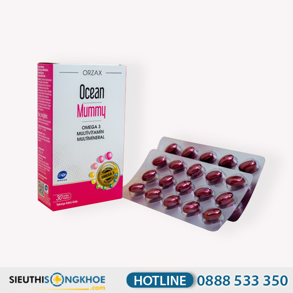Ocean Mummy Hỗ Trợ Bổ Sung Dinh Dưỡng Thai Kỳ Cho Phụ Nữ Mẹ Bỉm Hộp 30 Viên
