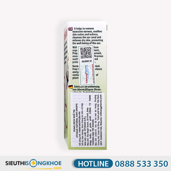 Otosan Natural Ear Drops Hỗ Trợ Giảm Viêm & Làm Sạch Tai Chai 10ml