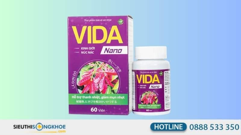 Viên uống hỗ trợ trị viêm da Vida Nano