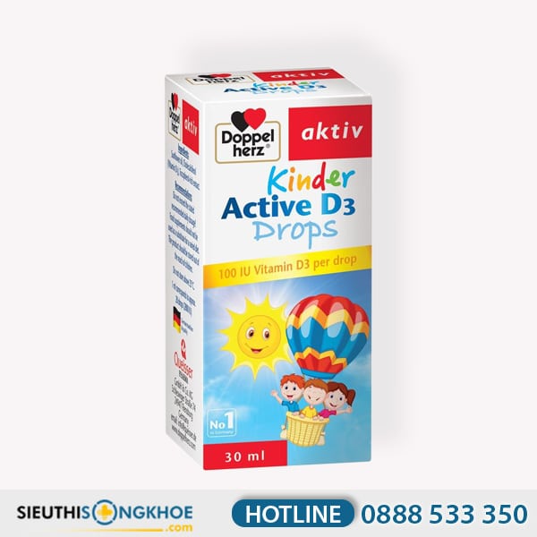 Kinder Active D3 Drops Hỗ Trợ Thúc Đẩy Phát Triển Xương Khớp Trẻ Nhỏ Chai 30ml