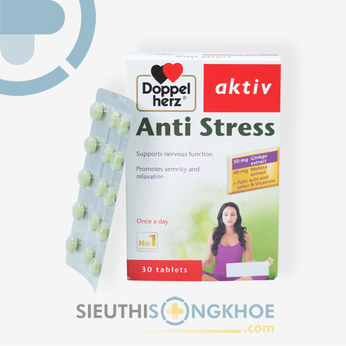 Doppelherz Aktiv Anti Stress Hỗ Trợ Bổ Não & Giảm Căng Thẳng Mệt Mỏi Hộp 30 Viên