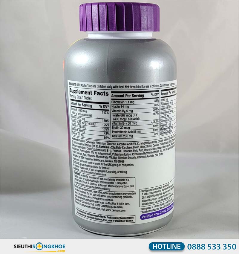 centrum silver 50+ là thuốc gì