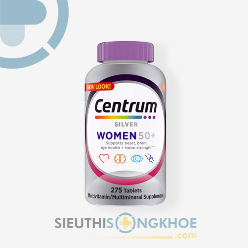 Centrum Silver Women 50+ Hỗ Trợ Chống Oxy Hoá & Tăng Hệ Miễn Dịch Cho Phụ Nữ Trên 50 Tuổi Hộp 275 Viên