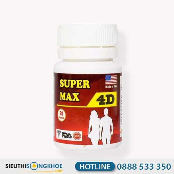 Super Max 4D Hỗ Trợ Tăng Cân & Tăng Cường Thể Chất Hộp 28 Viên