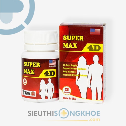 Super Max 4D Hỗ Trợ Tăng Cân & Tăng Cường Thể Chất Hộp 28 Viên