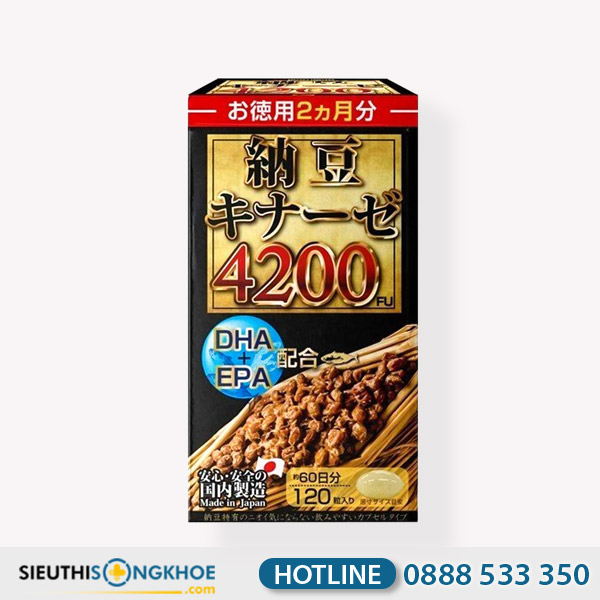 Maruman Nattokinase 4200FU Hỗ Trợ Phòng Chống Đột Quỵ Hộp 120 Viên