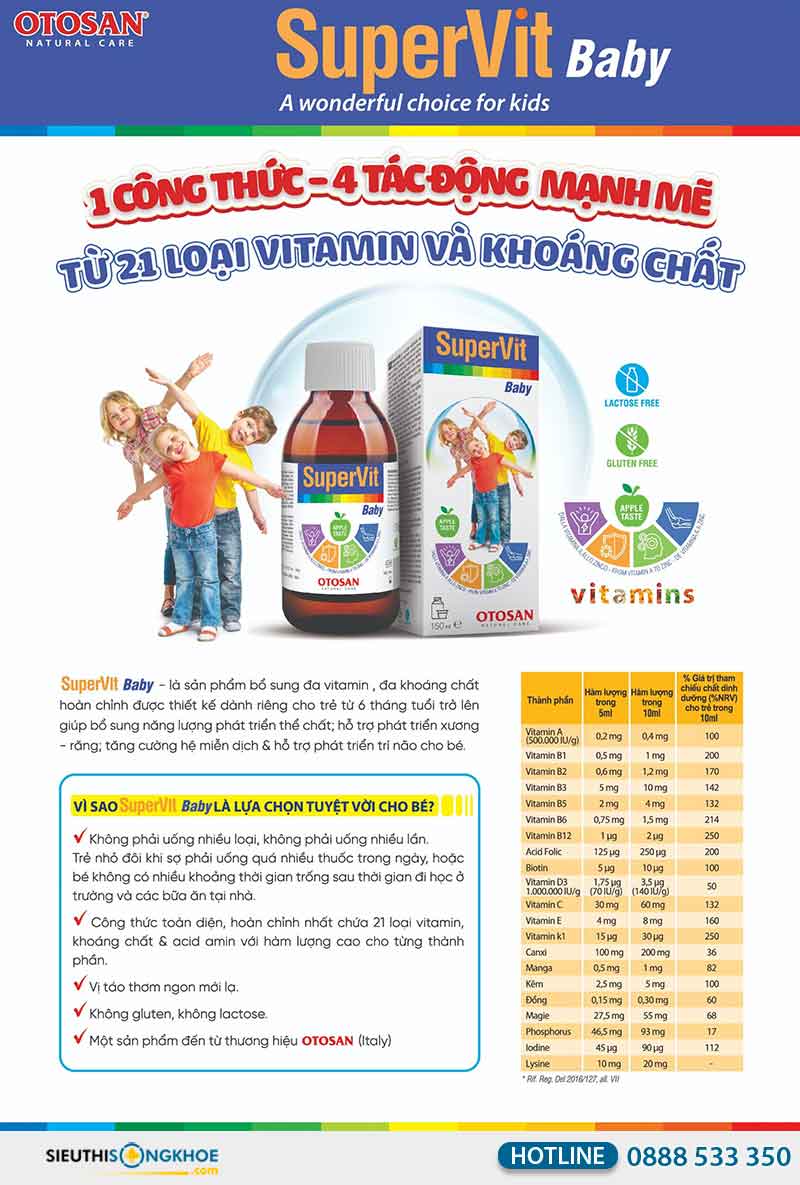 thành phần của supervit baby