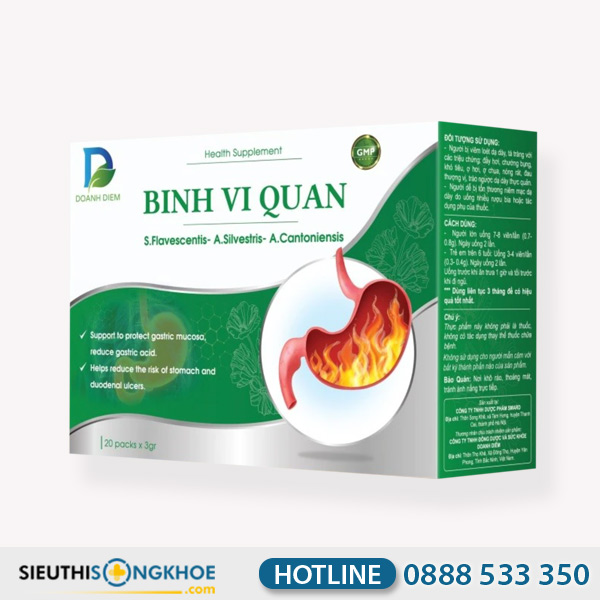 Bình Vị Quản Hỗ Trợ Bảo Vệ & Cải Thiện Các Bệnh Lý Dạ Dày Hộp 20 Gói x 3g