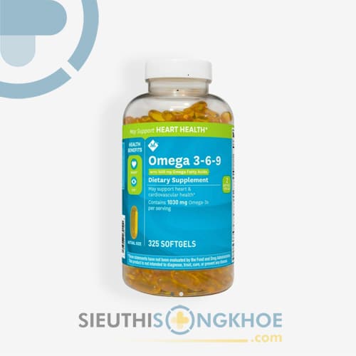 Omega 3 6 9 Member’s Mark Supports Heart Health Hỗ Trợ Cải Thiện Sức Khoẻ Tim Mạch & Thị Lực Hộp 325 Viên