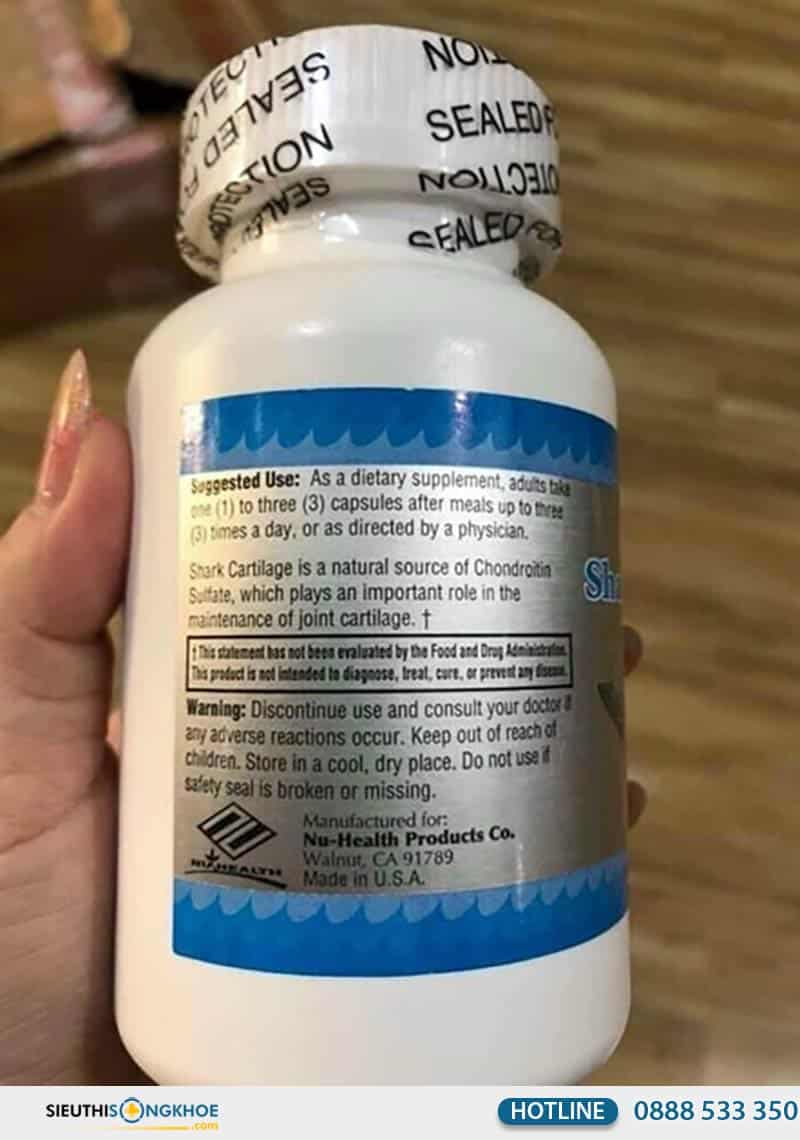 giá thuốc sụn cá mập của mỹ