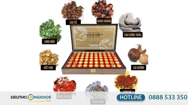 Thành phần An Cung Ngưu Hoàng Hoàn Samsung Gum Jee Hwan