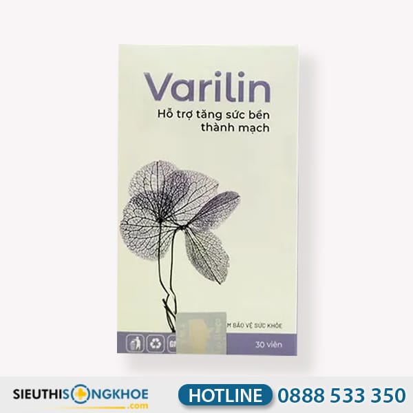 Varilin Hỗ Trợ Cải Thiện & Phòng Ngừa Chứng Giãn Tĩnh Mạch Hộp 30 Viên