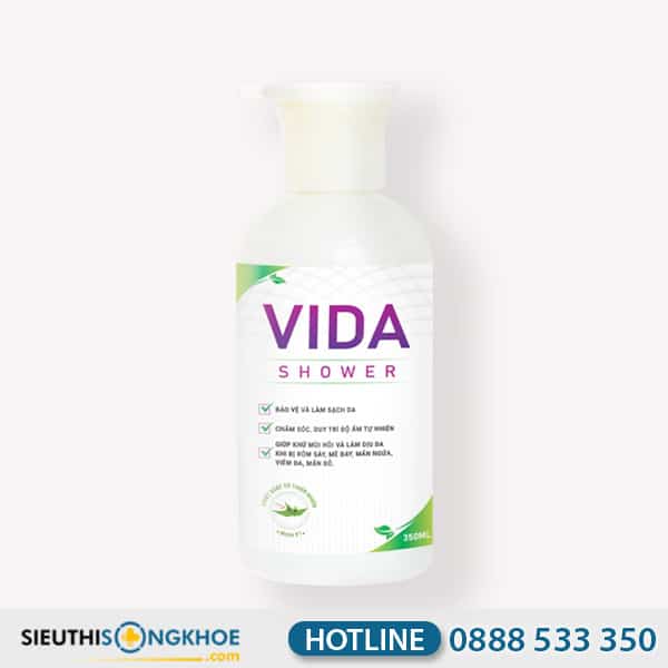 Vida Nano Shower Hỗ Trợ Điều Trị Mẩn Ngứa Da & Viêm Da Chai 350ml