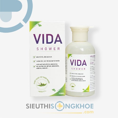 Vida Nano Shower Hỗ Trợ Điều Trị Mẩn Ngứa Da & Viêm Da Chai 350ml